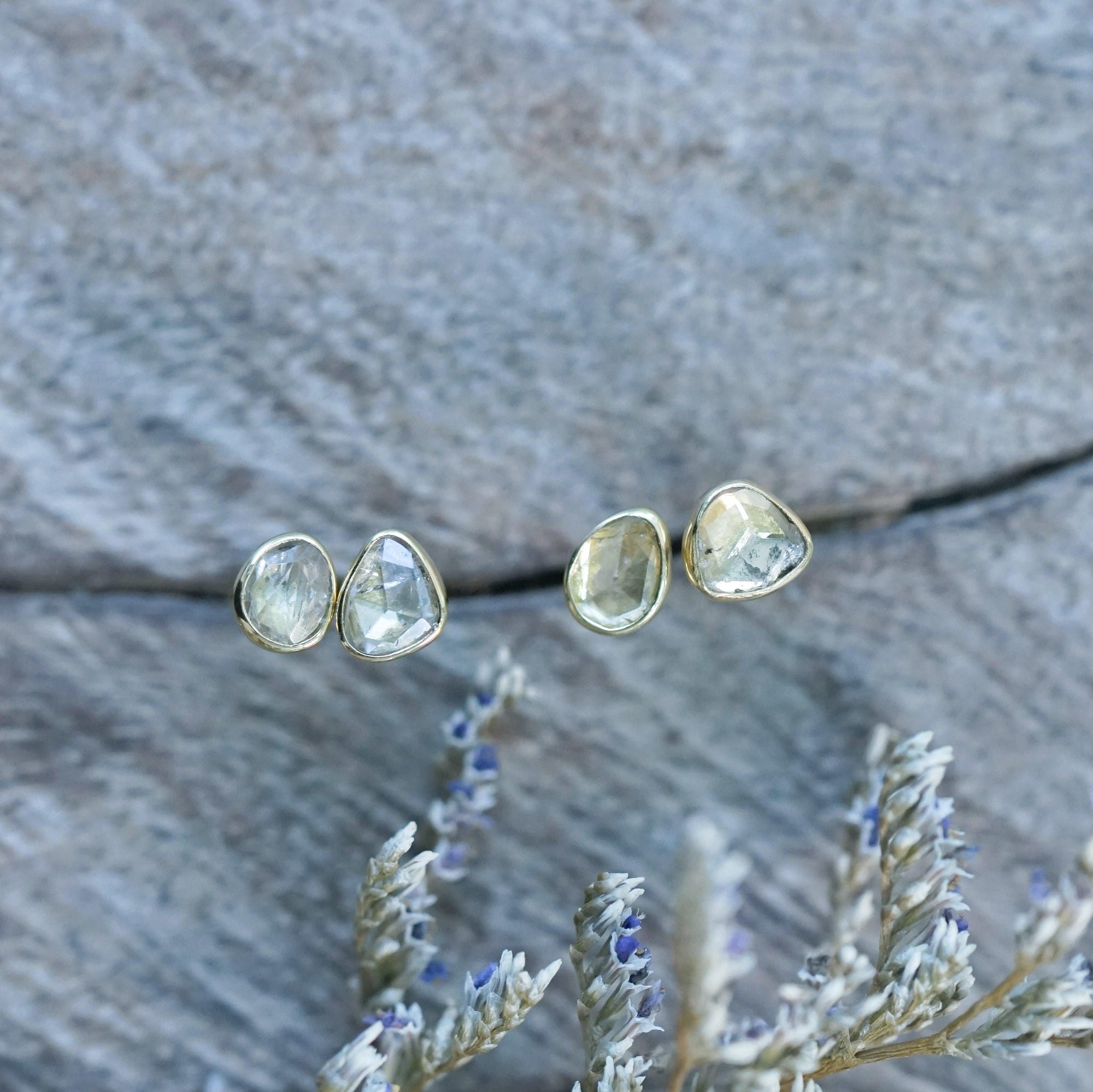 Borneo Diamond Earrings in Gold