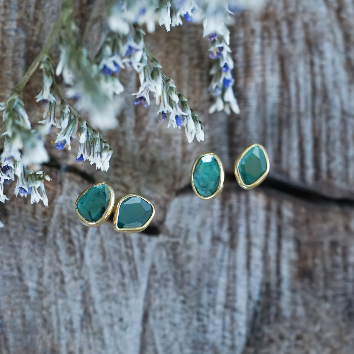 Blue Diamond Slice Earrings - Gardens of the Sun | Ethical Jewelry
