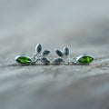 Chrome Diopside and Salt & Pepper Diamond Earrings - Gardens of the Sun | Ethical Jewelry