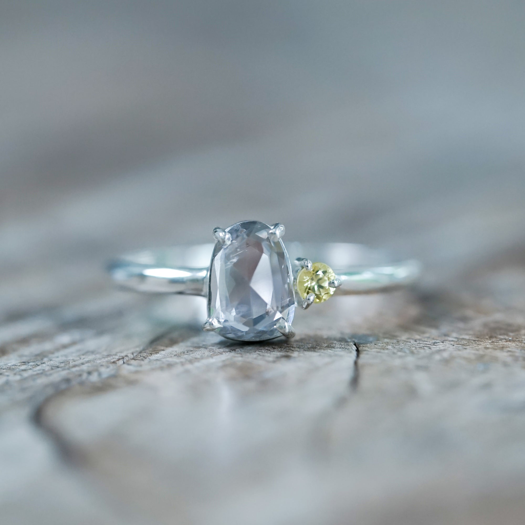 Rose Cut Montana Sapphire Ring - Gardens of the Sun | Ethical Jewelry