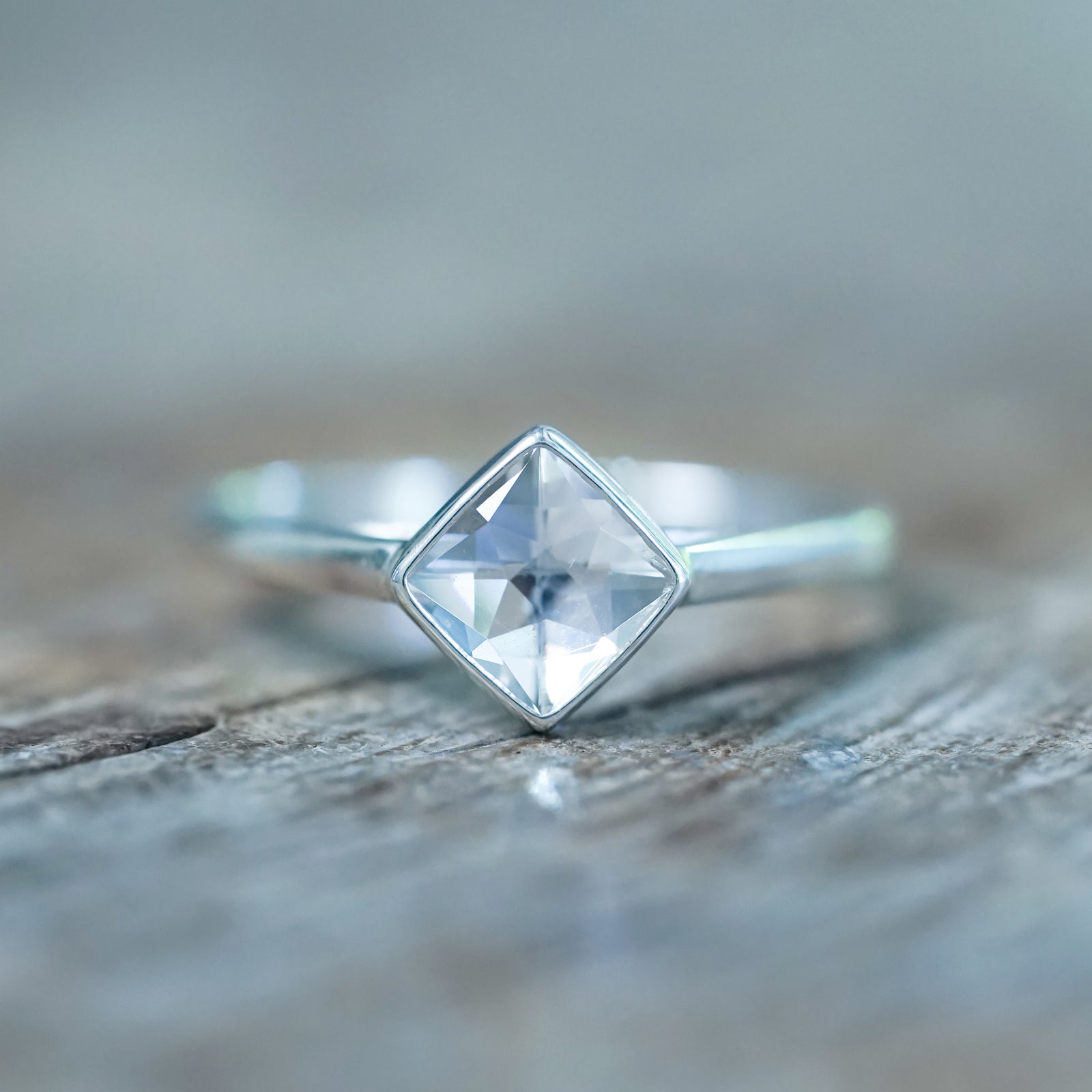 Square Danburite Ring - Gardens of the Sun | Ethical Jewelry