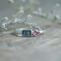 Emerald Cut Sapphire Ring in Sterling Silver