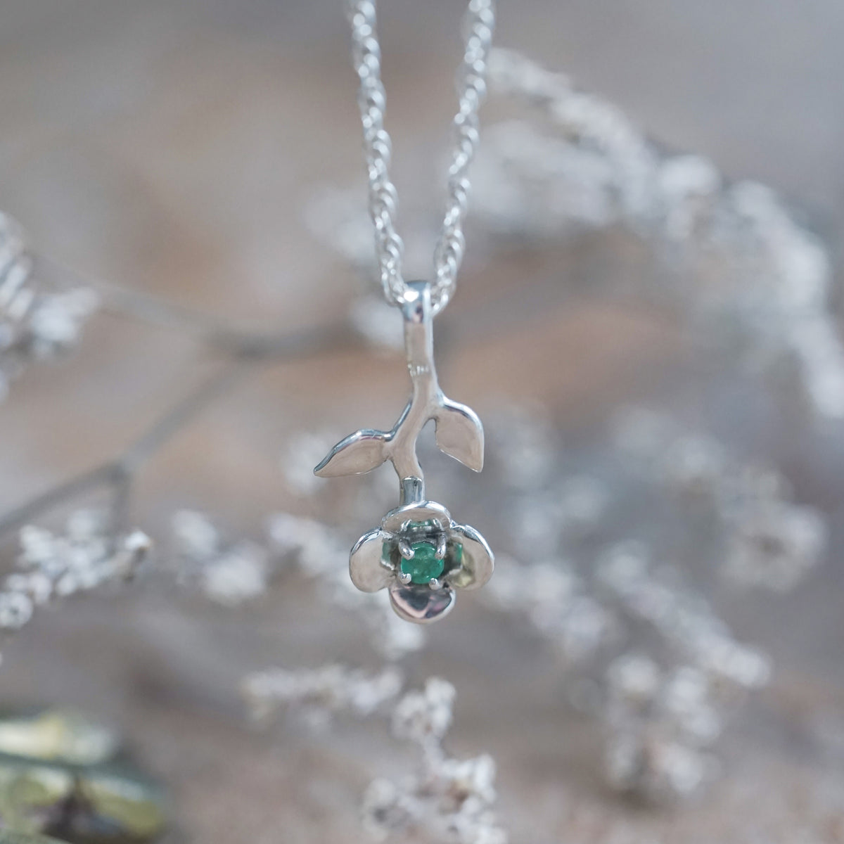 Emerald Petal Necklace