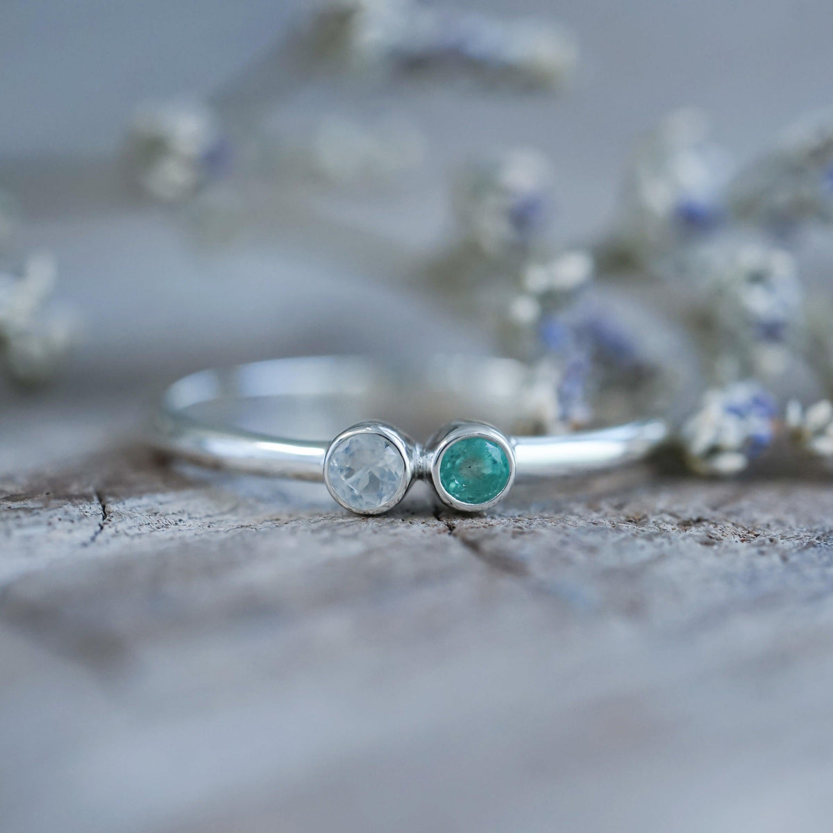 Emerald and Moonstone Ring - Gardens of the Sun | Ethical Jewelry
