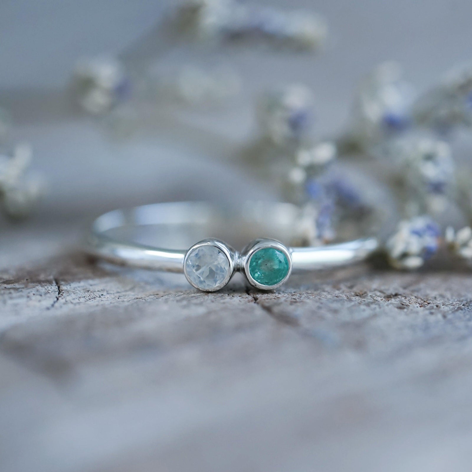 Emerald and Moonstone Ring - Gardens of the Sun | Ethical Jewelry