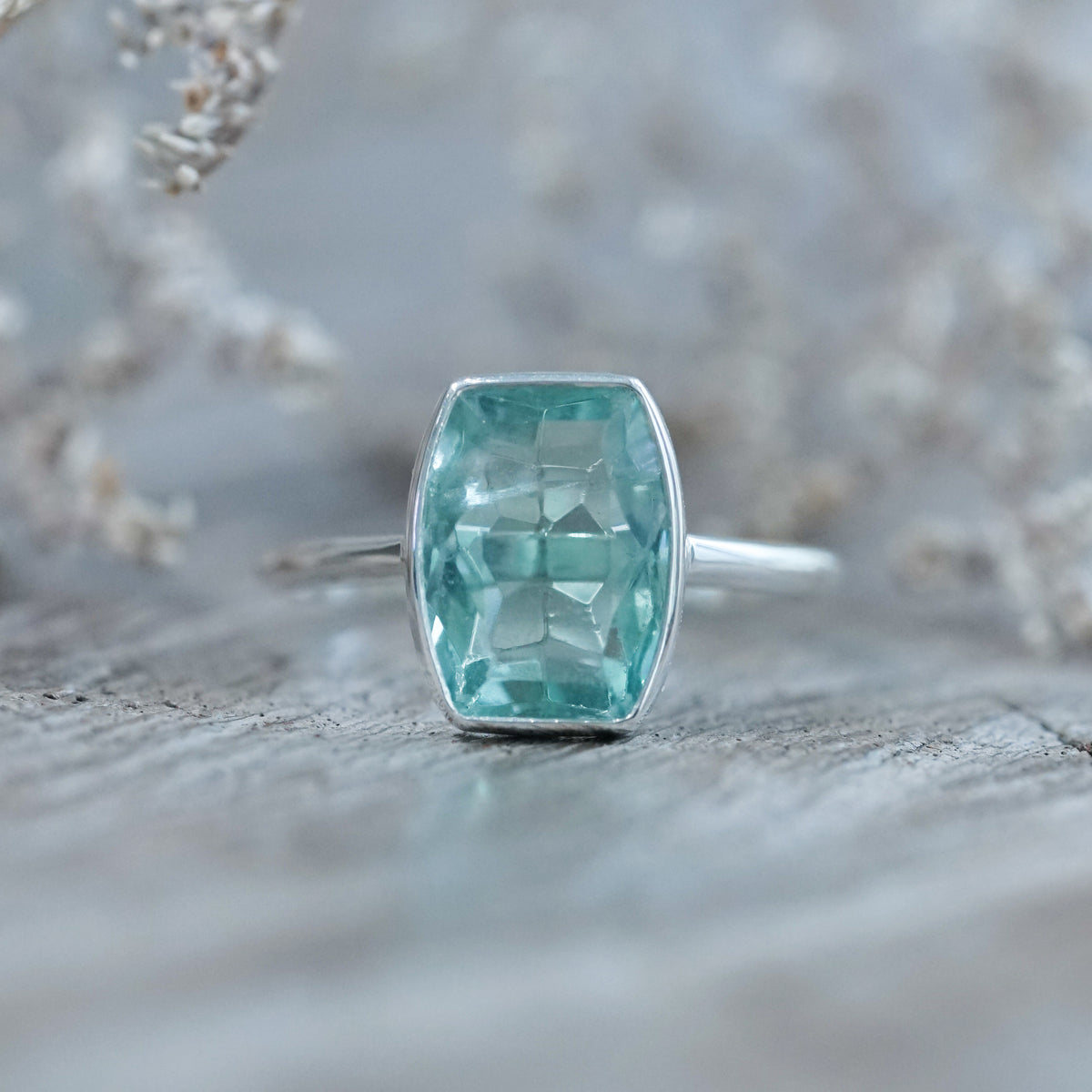 Fluorite Ring, 925 Sterling Silver Ring, Flourite Gemstone Ring, factory Statement Ring, Unique Women's Ring, Gift For Mom Her Vintage Art Deco Ring