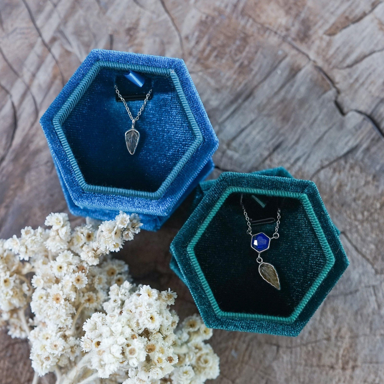Hexagon Velvet Jewelry Box - Gardens of the Sun | Ethical Jewelry