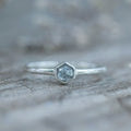 Small Hexagon Salt and Pepper Diamond Ring - Gardens of the Sun | Ethical Jewelry