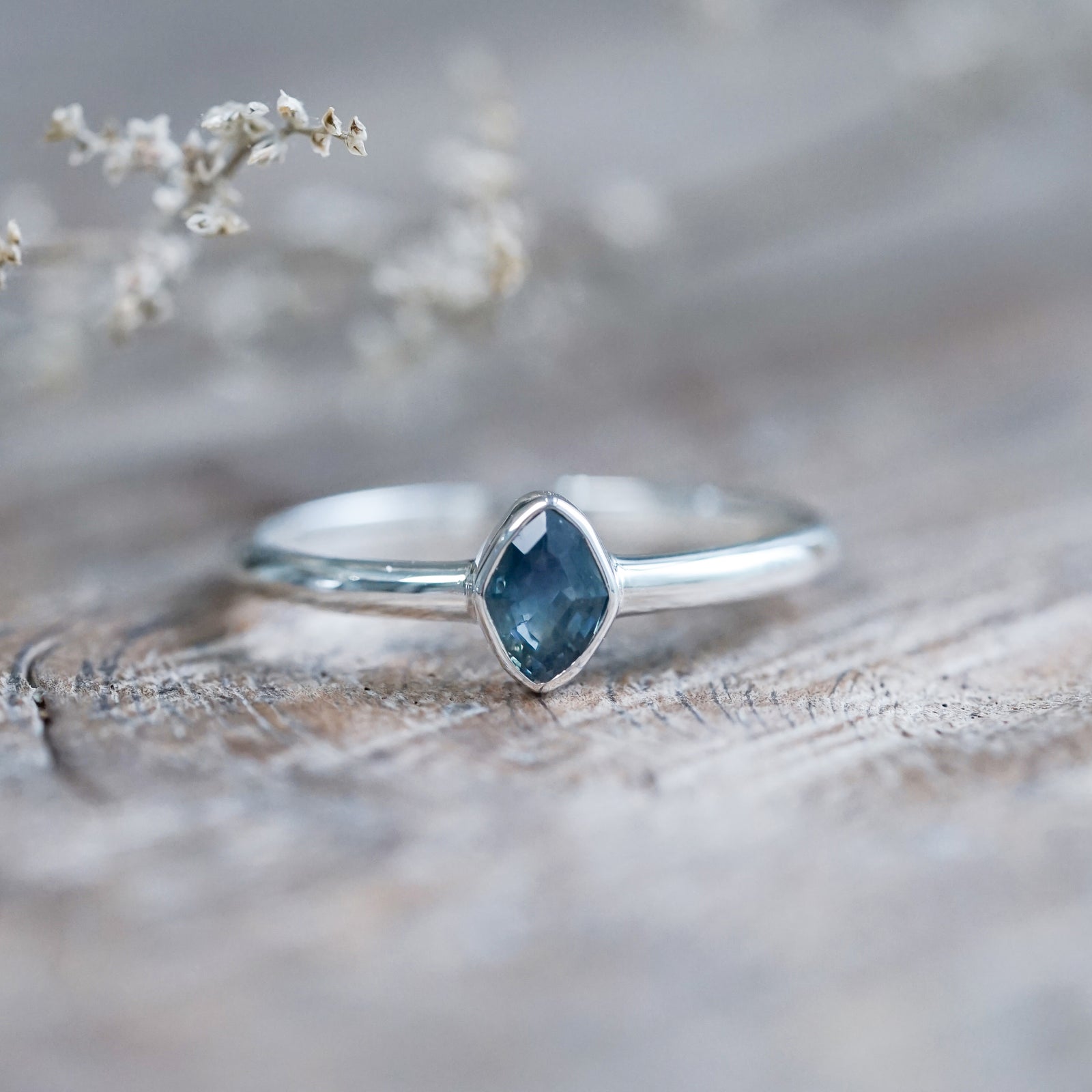 Kite Blue Sapphire Ring - size 6.5