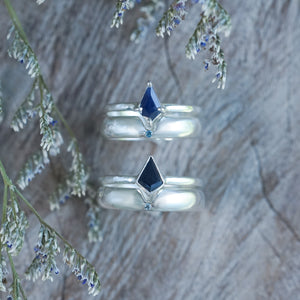 Kite Sapphire and Blue Diamond Ring Set - Gardens of the Sun | Ethical Jewelry