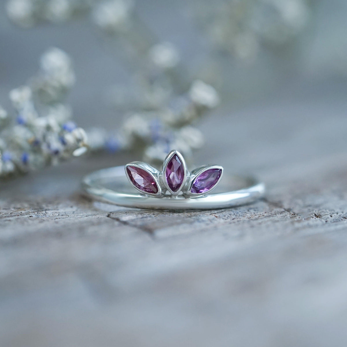 Amethyst Garnet Crown Ring Marquise Garnet Crown Ring Gardens