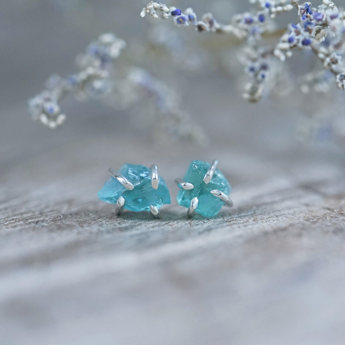 Mesa Grande Rough Apatite Earrings - Gardens of the Sun | Ethical Jewelry