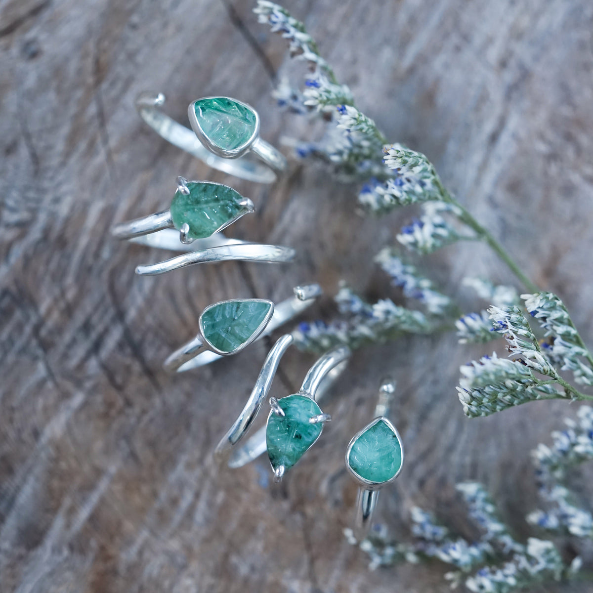 Open Emerald Leaf Ring - Gardens of the Sun | Ethical Jewelry