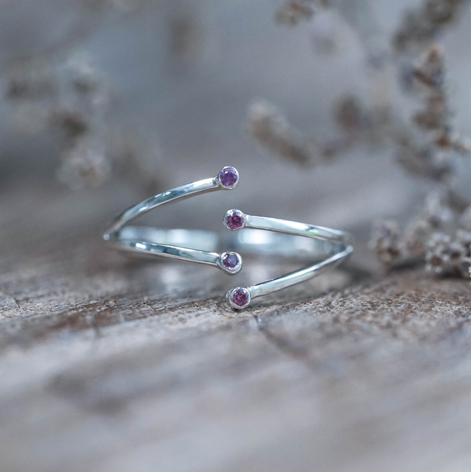 Open Hug Sapphire Ring