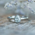 Pear Diamond Ring in White Gold - Gardens of the Sun | Ethical Jewelry