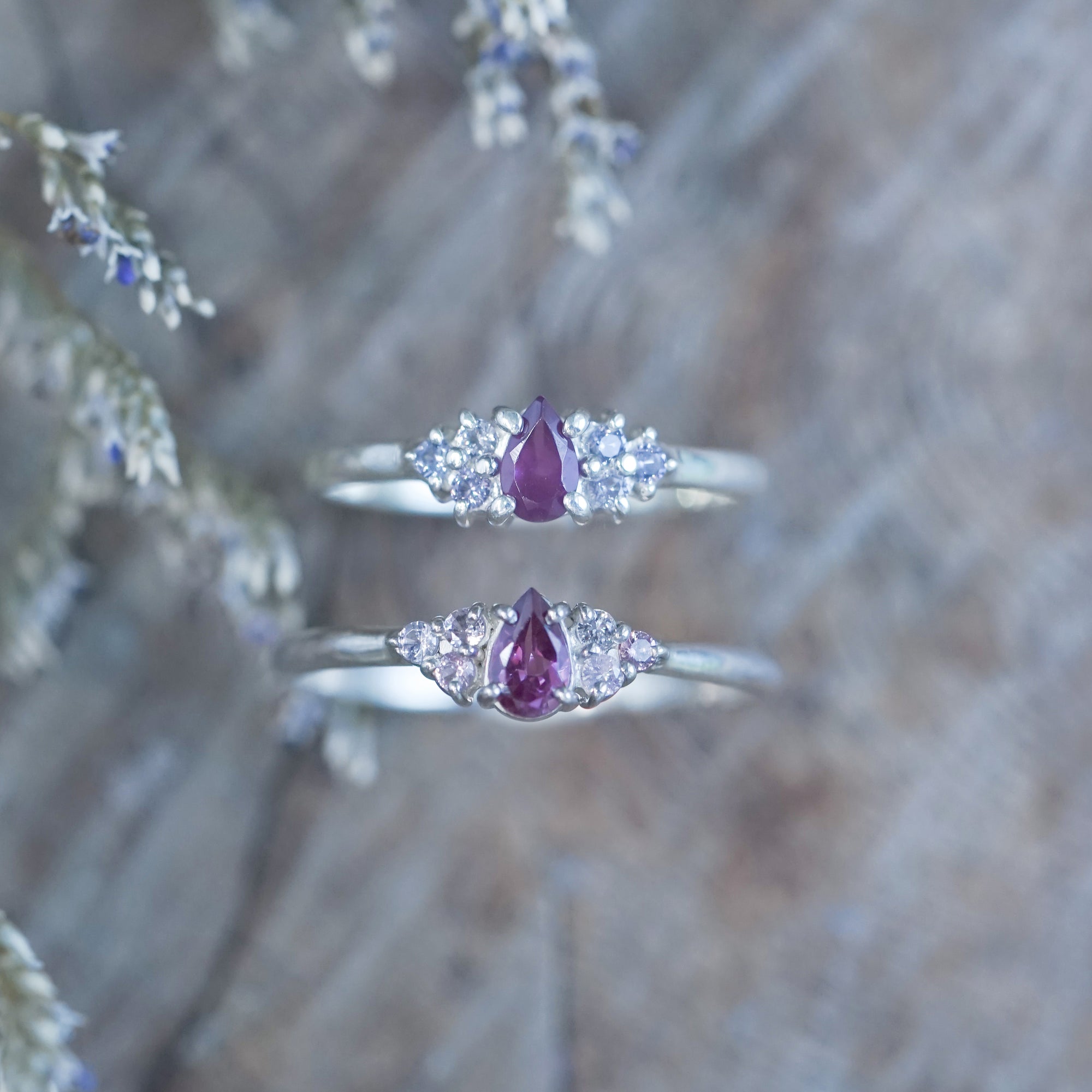 Pear Garnet and Spinel Ring - Gardens of the Sun | Ethical Jewelry