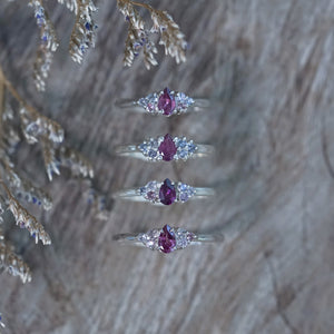 Pear Garnet and Spinel Ring