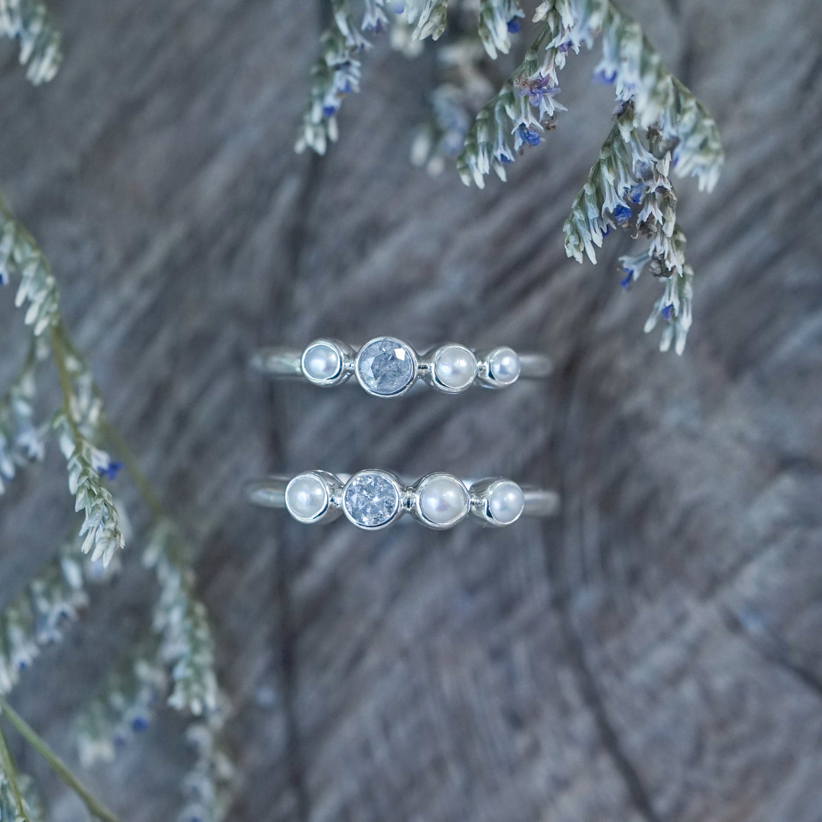 Pearl and Diamond Ring in Silver - Gardens of the Sun | Ethical Jewelry