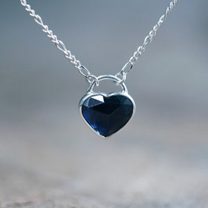 Rose Cut Heart Sapphire Necklace
