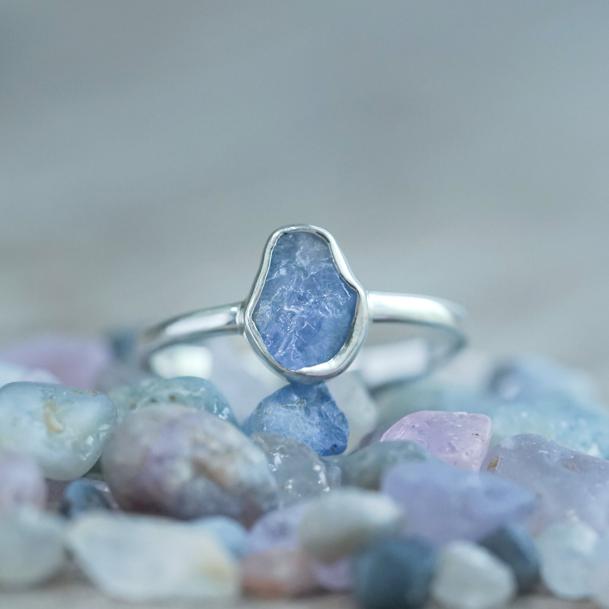 Rough Borneo Sapphire Ring