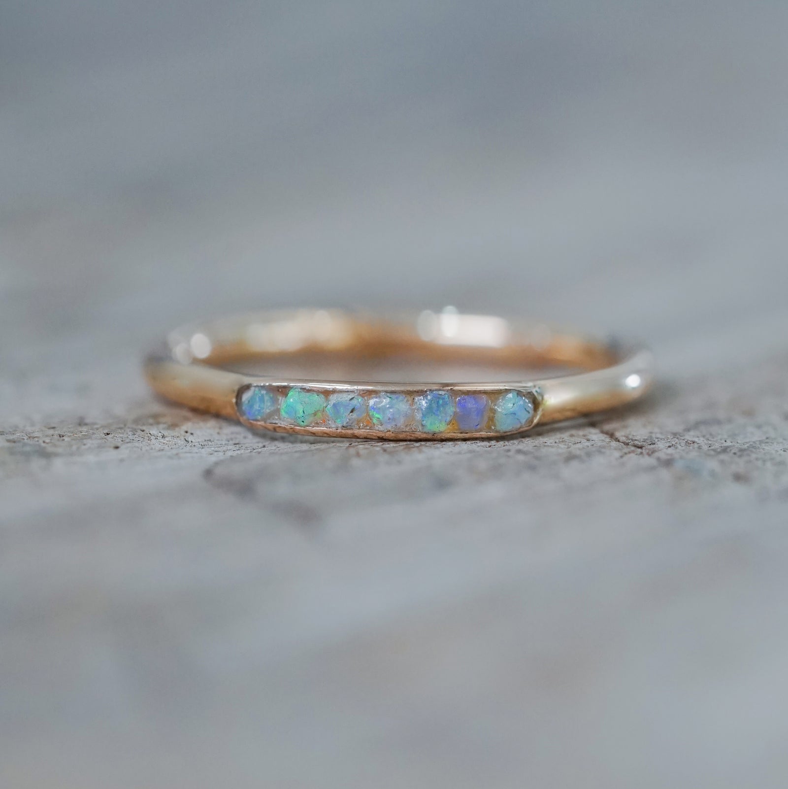 Rough Opal Hidden Gems Ring in Rose Gold - Gardens of the Sun | Ethical Jewelry