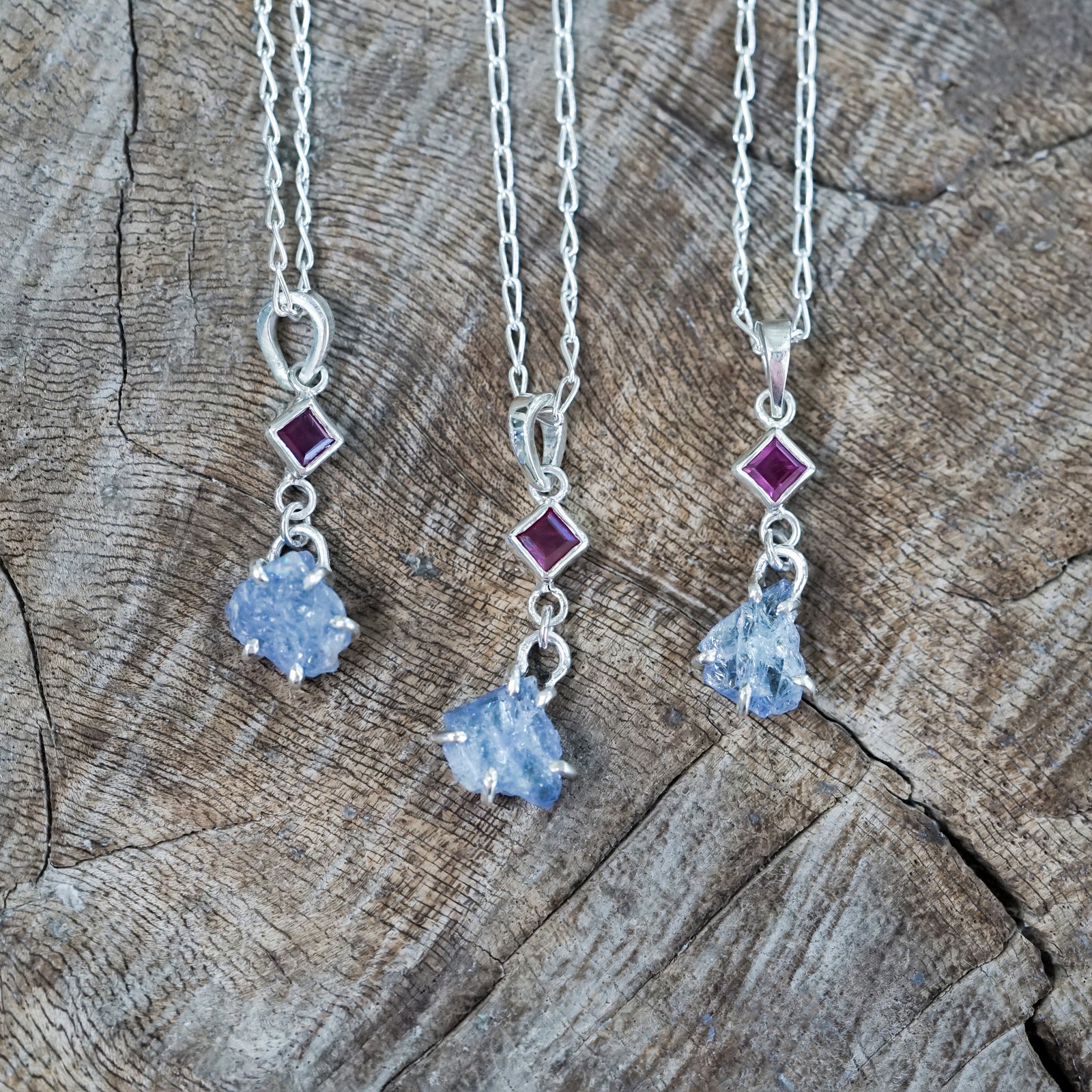 Ruby and Tanzanite Slice Necklace - Gardens of the Sun | Ethical Jewelry