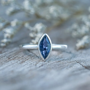 Marquise Sapphire Ring - Size 5.5