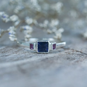 Iolite and Ruby Ring - Size 6.5