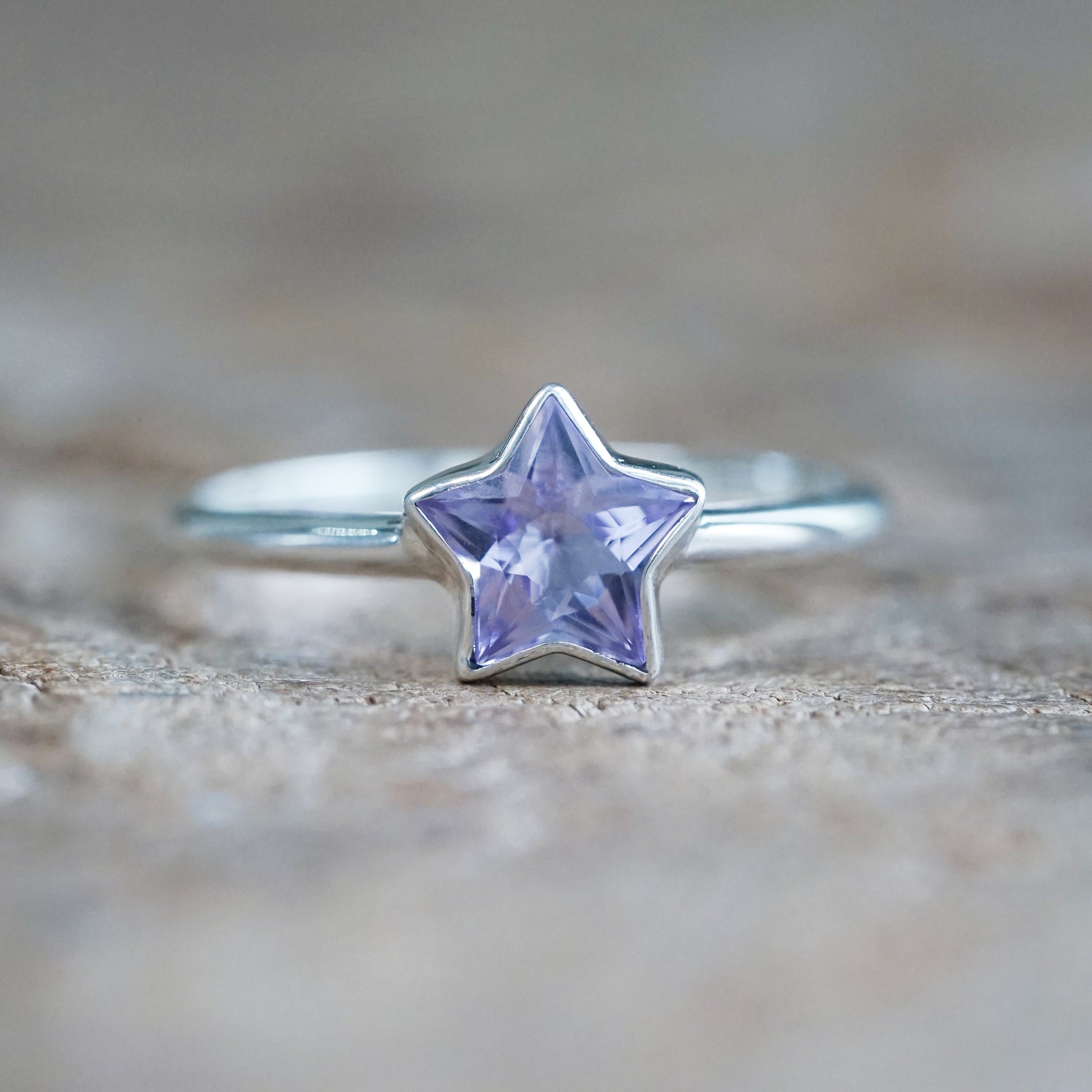Star Amethyst Ring - size 8