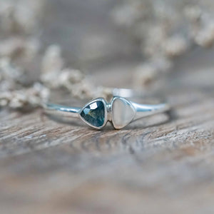 Triangle Blue Sapphire Ring - size 8