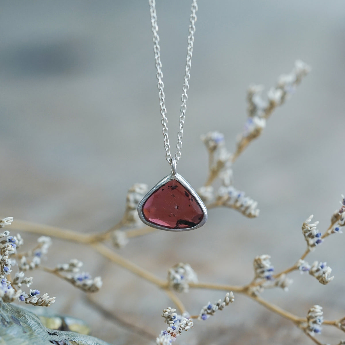 Rose Cut Garnet Necklace