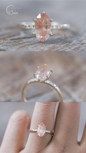 Custom Oregon Sunstone Ring in Gold - Gardens of the Sun | Ethical Jewelry