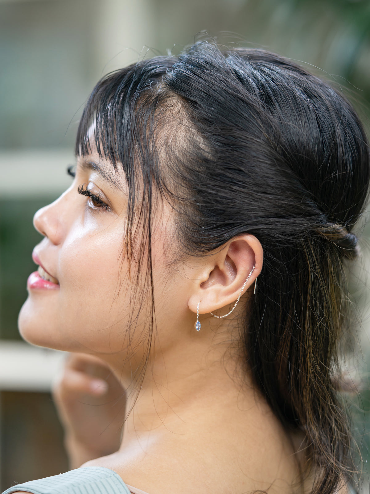 Tanzanite Threader Earrings - Gardens of the Sun | Ethical Jewelry