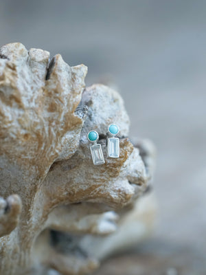 turquoise and zircon earring