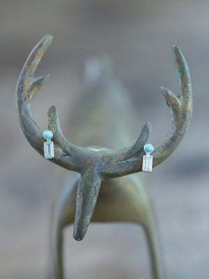 turquoise and zircon earrings