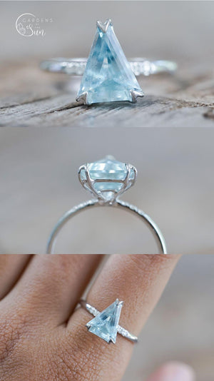 Custom Aquamarine Ring in Gold - Gardens of the Sun | Ethical Jewelry