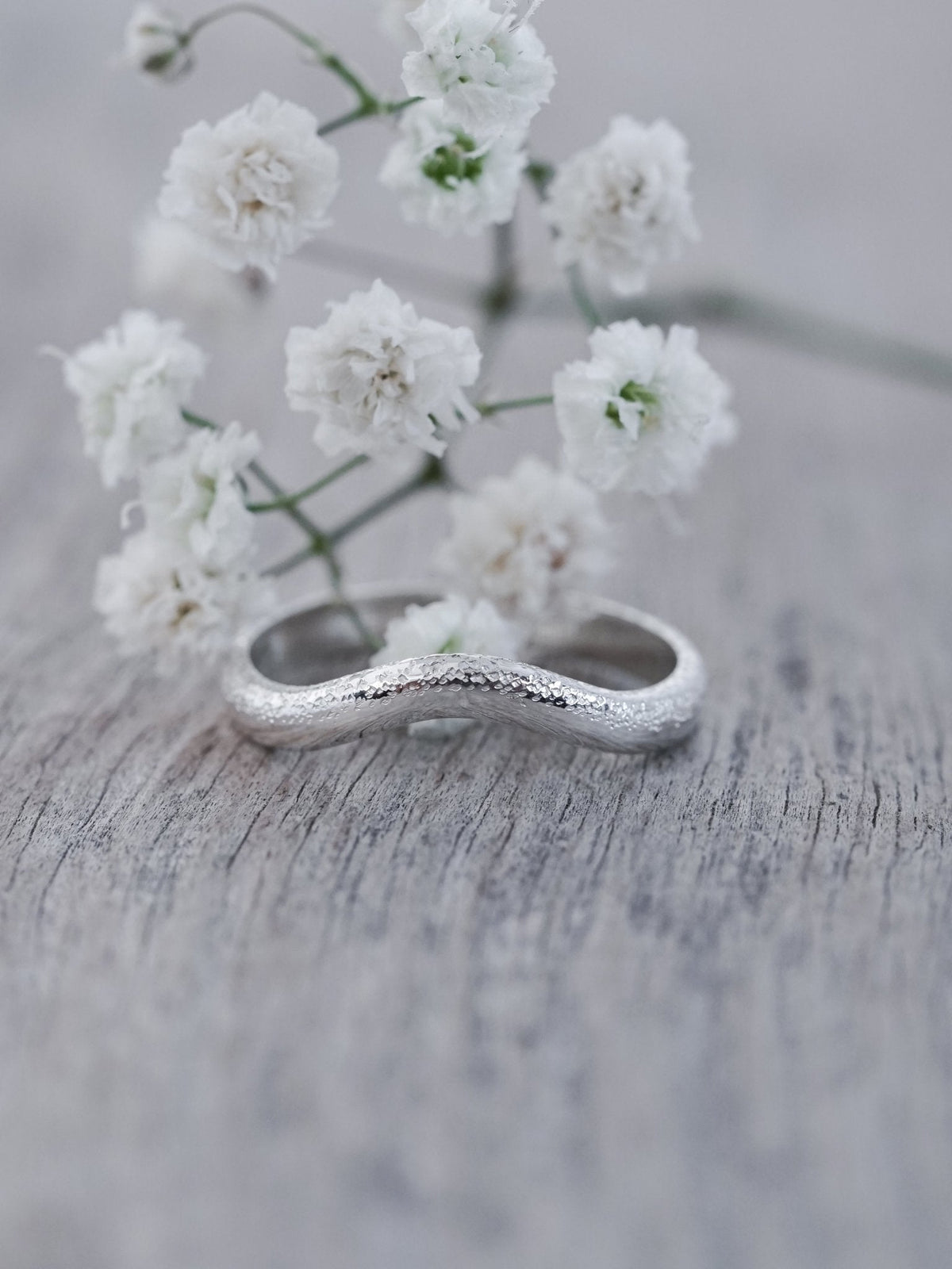 Wabi Sabi Organic Wedding Band in Silver - Gardens of the Sun | Ethical Jewelry