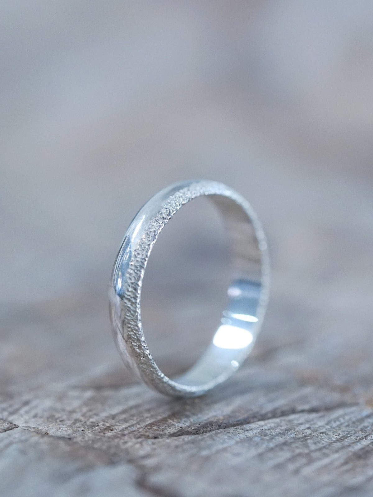 Wabi Sabi Organic Wedding Band in Silver - Gardens of the Sun | Ethical Jewelry