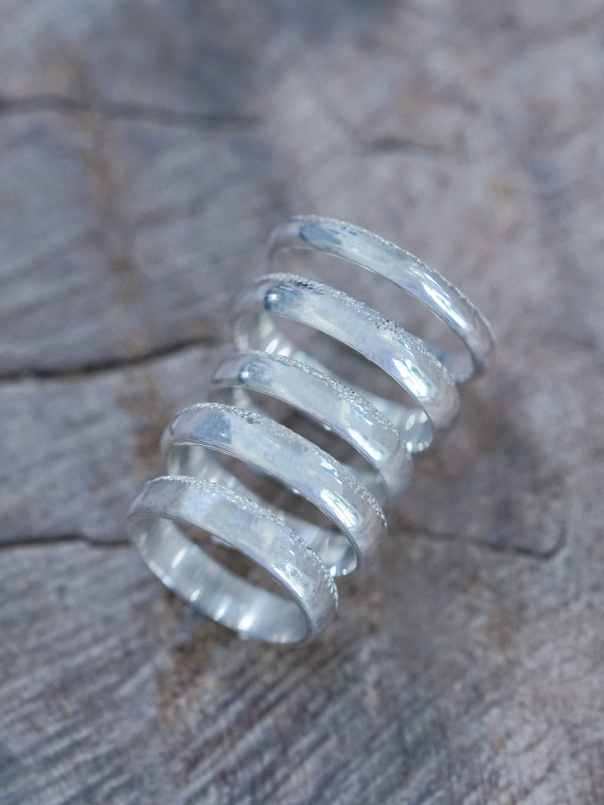 Wabi Sabi Organic Wedding Band in Silver - Gardens of the Sun | Ethical Jewelry