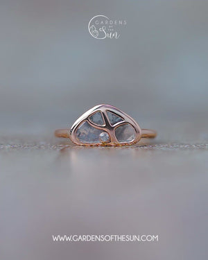 Tree of Life Diamond Slice Ring in Rose Gold