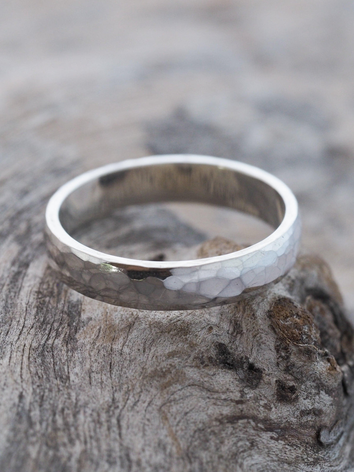 Faceted Wedding Band in Silver - Gardens of the Sun Jewelry