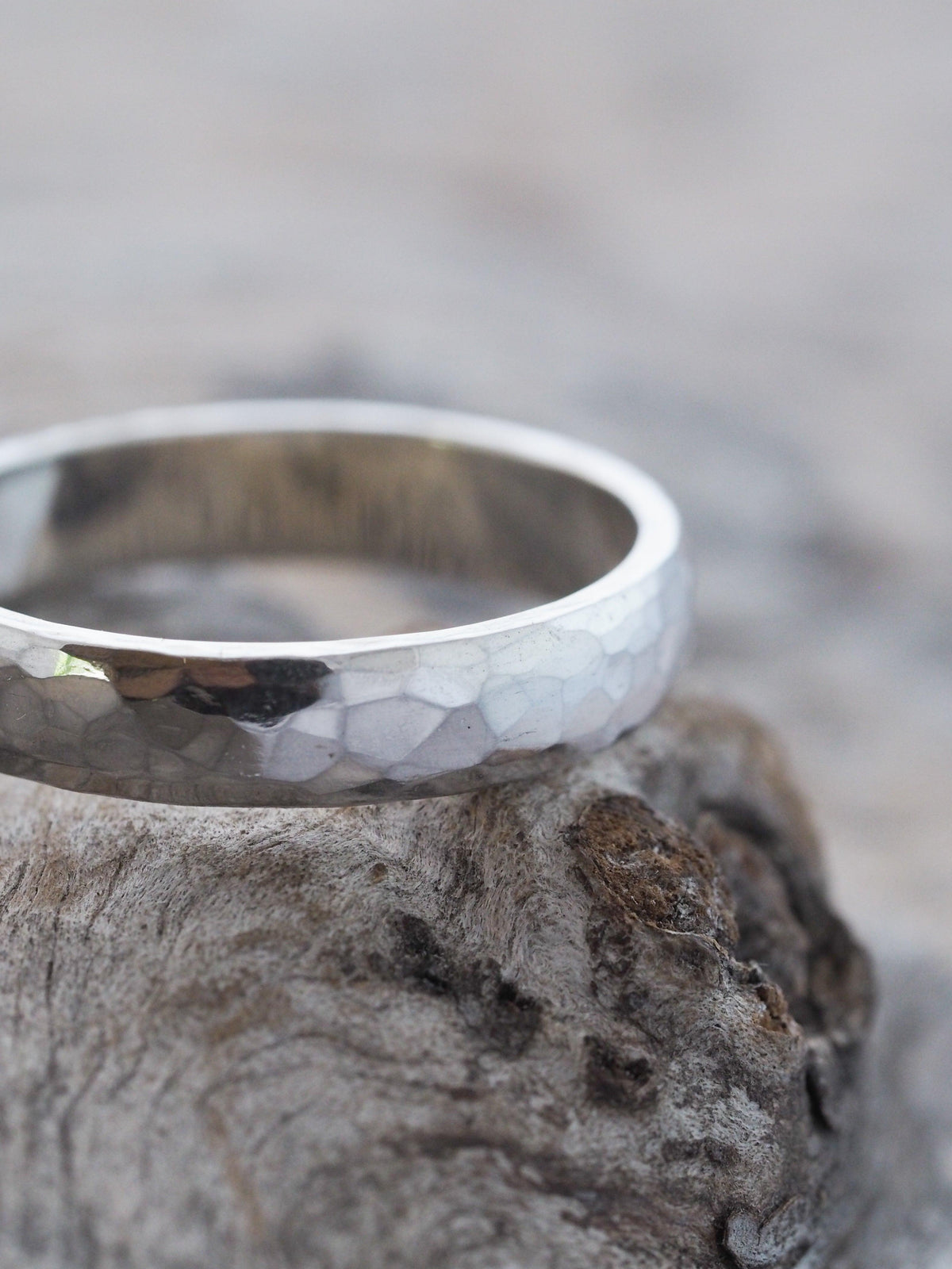 Faceted Wedding Band in Silver - Gardens of the Sun Jewelry