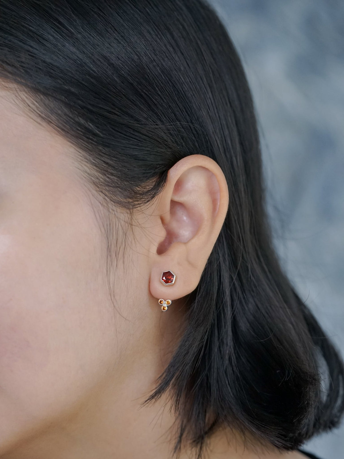 3 Coin Garnet Earrings - Gardens of the Sun | Ethical Jewelry