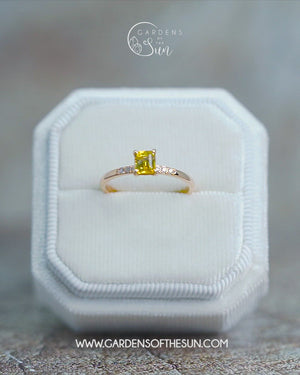 Yellow Sapphire and Diamond Ring in Ethical Gold