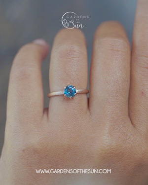 Blue Spinel Ring in Ethical Rose Gold