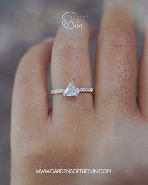Triangular Diamond Ring in Ethical Gold - Gardens of the Sun | Ethical Jewelry 