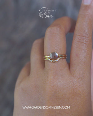 Rustic Rose Cut Diamond Ring Set in Ethical Gold - Gardens of the Sun | Ethical Jewelry