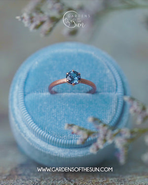 Blue Spinel Ring in Rose Gold - Size 5.5
