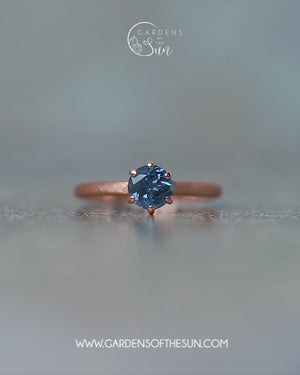 Blue Spinel Ring in Rose Gold - Size 5.5
