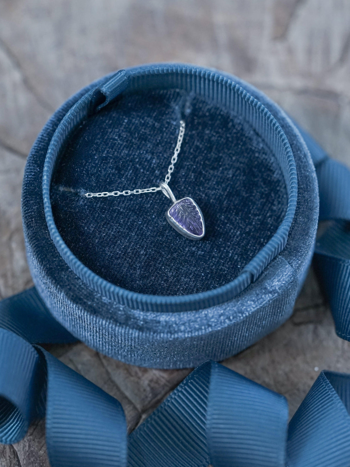 Amethyst Leaf Necklace - Gardens of the Sun | Ethical Jewelry